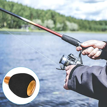 PATIKIL Fishing Reel Handle Knob, Lightweight EVA Fishing Reel Power Knob Handle Grip for Fishing Reel Replacement Parts - color: Gold