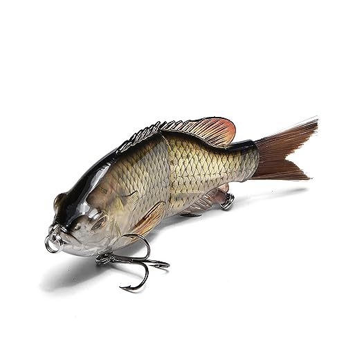 5.9in Multi Jointed Swimbait Fishing Lures Bait,2 Segment Big Giant Sinking Fishing Bass Lures,Crankbaits Swimbaits with Treble Hook - color: 5.9in,1.94oz-Color G