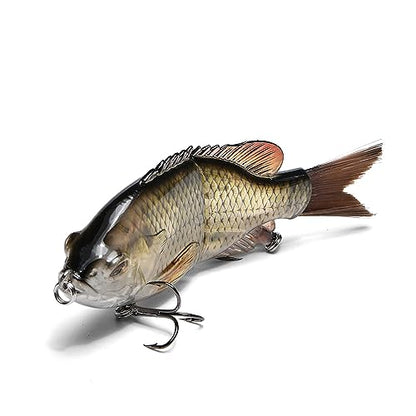 5.9in Multi Jointed Swimbait Fishing Lures Bait,2 Segment Big Giant Sinking Fishing Bass Lures,Crankbaits Swimbaits with Treble Hook - color: 5.9in,1.94oz-Color G