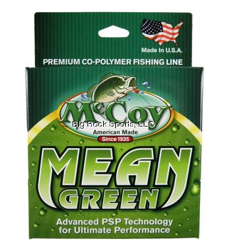 McCoy Premium Co-Polymer Abrasion Resistant, Superior Knot and Tensile Strength Monofilament Fluorocarbon Fishing Line - color: Mean Green, size: 125-Yard/4-Pound