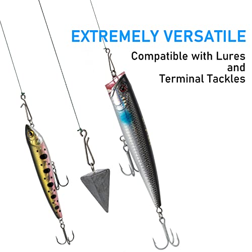 Dr.Fish 50 Pack Fishing Clips Quick Change Speed Clips Crankbait Snaps Stainless Steel Line Lure Hook Connector Freshwater - size: #1-22LB-0.55"