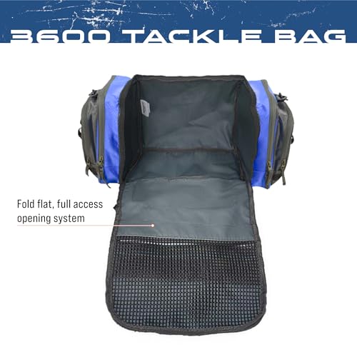 FROGG TOGGS Heavy Duty Fishing Tackle Duffle Bag, Includes Bait Trays - color: Blue, style: 3600