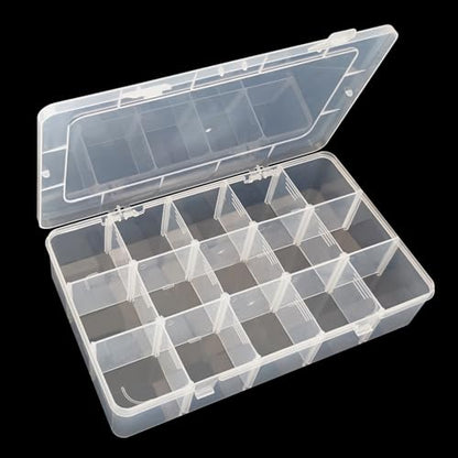 ZUFECY Fishing Tackle Box, Transparent Organizerwith Adjustable 15 Dividers, Storage Box for Gadgets, Jewelry, Fish bait and Tray Organizers