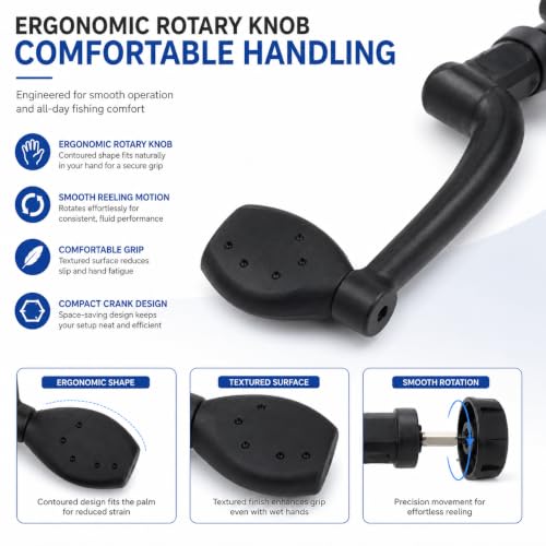 Universal Fishing Reel Rotary Knob Power Handle, Plastic Power Crank Handle for Spinning and Reels, Saltwater Fishing Gear Replacement Parts