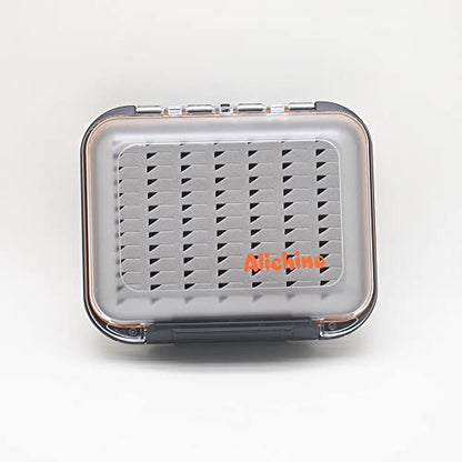 Alichino small fly box for fly files ice jig box fly box for fly fishing (grey foam insert) - size: Small 4.9 * 4 * 1.6 Inch