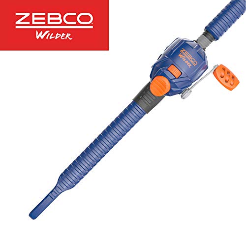Zebco Wilder Fishing Reel and Rod Combo, 4'3" Durable Fiberglass Rod with Built-In Carabiner, Patented No-Tangle Reel, Pre-Spooled with 6-Pound Zebco Cajun Fishing Line - style: Spincast Reel - Telescopic Rod