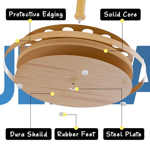Rush Creek Creations Round 16 Fishing Rod Storage Rack - Features Traditional Handcrafted Wood Post - No Tool Assembly, Wood Grain Laminate - color: Light Wood Grain