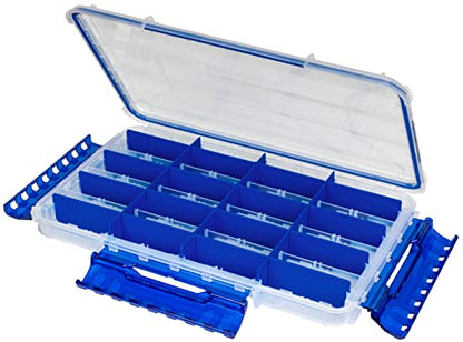 Flambeau Outdoors Ultra Divided Slim Waterproof Ultimate Tuff Tainer | 32 Compartments, Zerust Anti-Corrosion Dividers, Individually Stores 6"+ Jerkbaits, Lipless Cranks, Swim Baits, 14" x 8.9" x 1.7" - size: 5000/3700, style: 32 Compartments