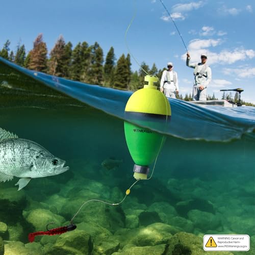 THKFISH Fishing Bobbers Floats,10 Packs Weighted Bobbers, Foam Oval Slip Bobbers for Fishing, Three Colours Crappie Bobbers, for Fishing Bluegill Crappie Panfish Bass Trout, 1in 1.5in 2in - color: 1.5in