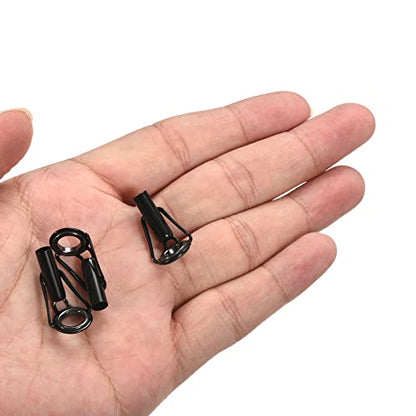 PATIKIL Tube Dia Fishing Rod Tips Repair Kit, Stainless Steel Black Guide Ring for Fishing - size: 4.6mm