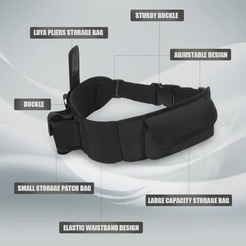 Fishing Wading Belt Adjustable Waist Strap Waterproof Tackle Storage Bag for Kayaking Surfing Casting - color: Black