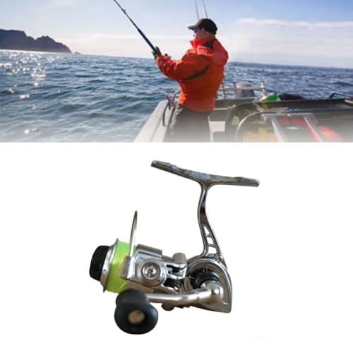 ‌Mini 100 Metal Spinning Reel – Compact 4.3:1 Gear Ratio Fishing Reel for Ultralight Rods, Freshwater Panfish & Trout, Reversible Handle Design (3.1 x 2.7 in)‌