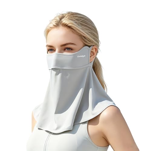 UPF 50+ Sun Protection Face Mask with Neck Coverage, UV Face Mask for Outdoor Activities, Unisex Breathable Sun Mask - style: Grey 1