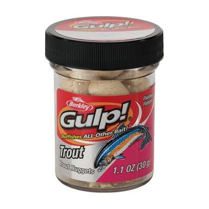 Berkley Gulp! Trout Nuggets Dough Bait, Scented and Flavored Soft Bait for Freshwater Fishing, Designed to Attract Trout, High Visibility - color: Marshmallow Cluster