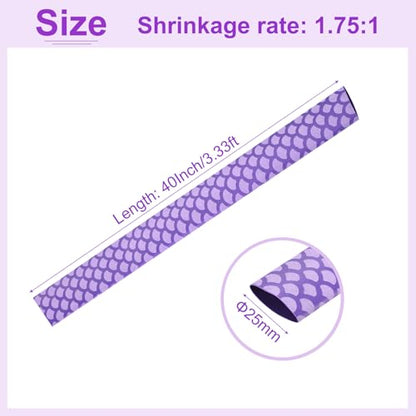 DMiotech Heat Shrink Sleeve Wrap Tubing x Tube Tubing for Fishing Rod Grips and Other Grips, Non Slip - Insulation - Waterproof 40'' Lengths, Dia 25mm Purple Scales - color: Purple Scales, size: Dia 25mm