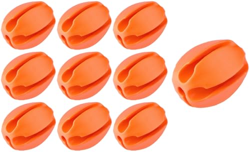 10Pcs Silicone Fishing Rod Holder Straps, 5 Hole Portable Fishing Rod Fixed Ball, Rubber Fishing Pole Clips Fly Fishing Accessories - color: Orange