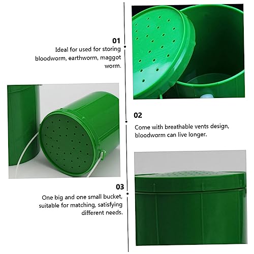 2pcs Worm Bucket Live Bait Bucket Worm Lures Container Containers with Lids Container with Lid Worm Bait Holder Minnow Bucket Fishing Bait Bucket Living Body Plastic Bait Box
