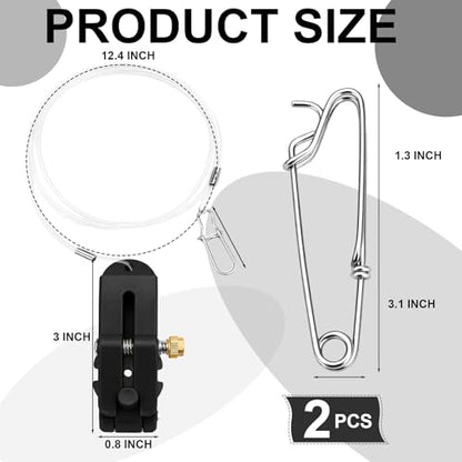 2 Pcs Fishing Downrigger Line Release Clips with Leader Snap Weight Release Clips for Anglers Trolling Casting Boat Offshore Fishing Planer Board
