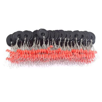 6 in 1 Fishing Bobber Stopper,Soft Silicone Float Sinker Stops,100Pcs Cylinder,Oval Float Stop Stoppers… - color: Red-Oval, size: Large