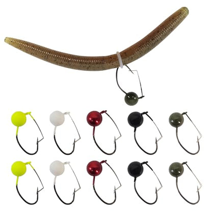 Eupheng 10PCS Weedless Wacky Jig Heads, 1/16oz 1/10oz 1/8oz 1/5oz Wacky Rig Hooks Weedless Fishing Hooks Worm Weights Hook for Bass Fishing - size: 1/8oz(3.5g)-10PCS