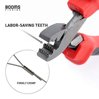 Booms Fishing CP2 Fishing Crimping Tool for Single-Barrel Sleeves - style: Red Crimping Pliers Only