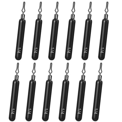 12Pcs Tungsten Drop Shot Weights Sinkers for Bass Fishing, Tungsten Dropshot Fishing Weights - color: no chip black - clip on - skinny, size: 1/8 oz - 2pcs