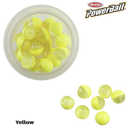 Berkley PowerBait Power Clear Eggs Floating Fishing Bait, Clear Silver-Fl. Yellow, Irresistible Scent & Flavor, Natural Presentation, Ideal for Trout, Steelhead, Salmon and More