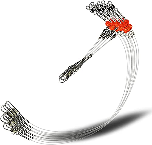 YOTO Fishing Leaders,Saltwater Tackle Rig with Swivels Snap, High-Strength Fishing Wire Gear Equipment for Lures Bait Or Hooks,1Arm and 2Arm - color: White Nylon Leaders, style: 1arm，6pack