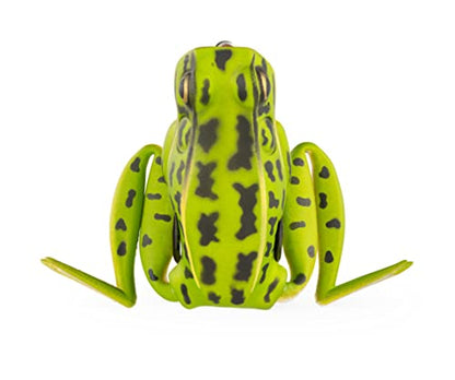 Lunkerhunt Frog Fishing Lure for Bass Fishing | Popping Frog Lure 1/4 oz | Topwater Fishing Bait with Weedless Hooks, Hollow Body, Trout Pike Lures - color: Green Tea, size: 2.25 inch