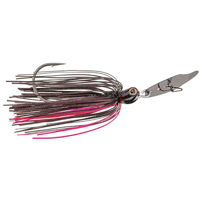 Strike King Thunder Cricket Fishing Lure, Vibrating Swim Jig, Silver Blade, 4/0 Jungle-Style Flipping Hook - color: Black Widow, size: 3/8 oz