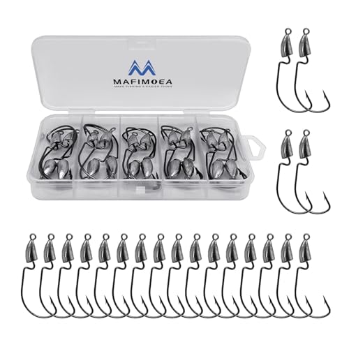 MAFIMOEA Bullet Jig Heads Weighted Texas Rig Hooks Swimbait Hooks Bass Crappie Walleye Trout Fishing Weedless Swimbait Jig Heads Saltwater Freshwater - size: 5g-20pcs