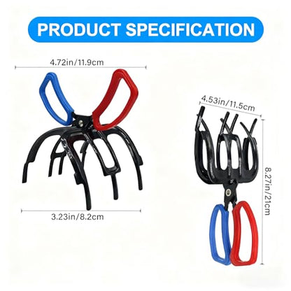 2 PCS Fish Gripper, Fish Grips, Fish Grippers for Fishing, 3 Claw Metal Control Clamp, Secure Grip Holder for Most Freshwater, Portable Grabber Tool, Tackle Accessory