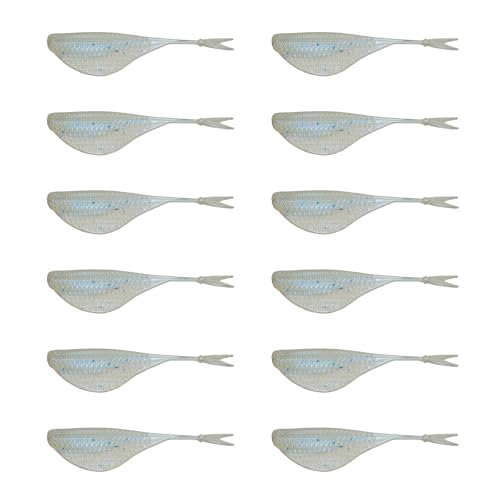 6th Sense – Clobber Minnow 2" – Soft Plastic Minnow – Crappie/Panfish Fishing – FFS Sonar Bait – (12 per Pack) Made in the USA - color: Aqua Glow