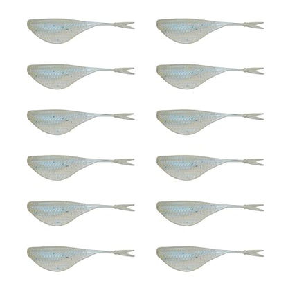 6th Sense – Clobber Minnow 2" – Soft Plastic Minnow – Crappie/Panfish Fishing – FFS Sonar Bait – (12 per Pack) Made in the USA - color: Aqua Glow