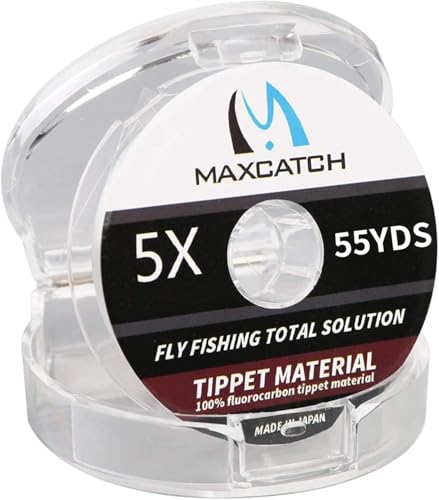 M MAXIMUMCATCH Maxcatch Fluorocarbon Fly Fishing Tippet Material Leader Line –Virtually Invisible – 55yards 0X-6X (Made in Japan) - size: 4X-55yd
