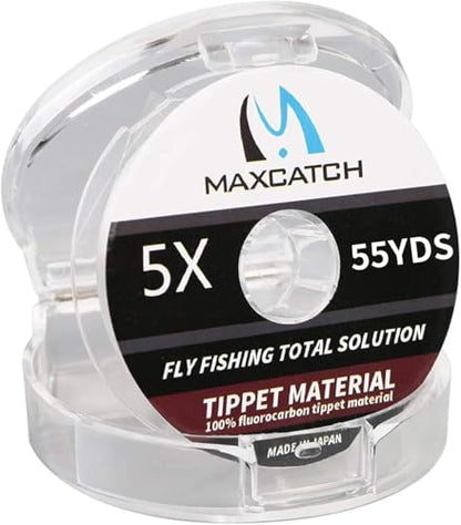 M MAXIMUMCATCH Maxcatch Fluorocarbon Fly Fishing Tippet Material Leader Line –Virtually Invisible – 55yards 0X-6X (Made in Japan) - size: 0X-55yd