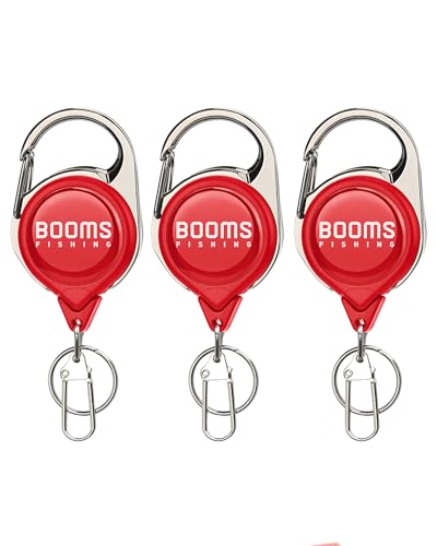 Booms Fishing RG1 Fly Fishing Zinger Retractor 3 pcs - color: Red