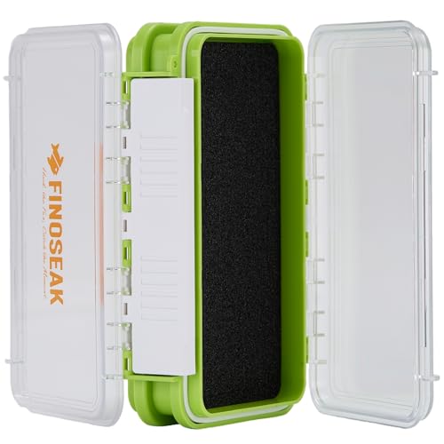 Sturdy Dual Sided Small Tackle Box Organizer, Waterproof Sealed Clear Fishing Tackle Box Tray Storage Case with Slit Foam for Jig Heads-Flies-Spoons-Rigs and Lures (FN0802) - style: FN0802