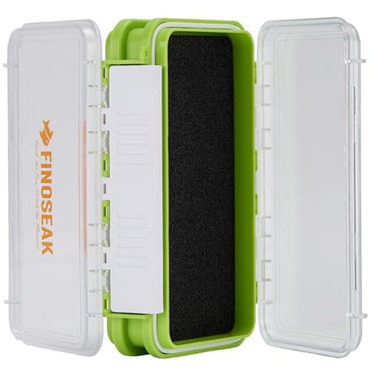 Sturdy Dual Sided Small Tackle Box Organizer, Waterproof Sealed Clear Fishing Tackle Box Tray Storage Case with Slit Foam for Jig Heads-Flies-Spoons-Rigs and Lures (FN0802) - style: FN0802