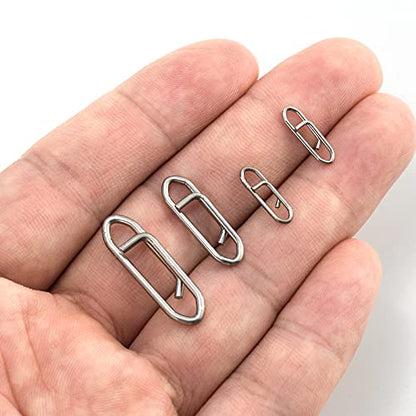 Dr.Fish Fishing Speed Clips Power Quick Clips for Fishing Lures Quick Change Stainless Steel Lure Snaps Saltwater Freshwater Crankbait Tackle Snaps - color: L-150LB-1", size: 20 Pack