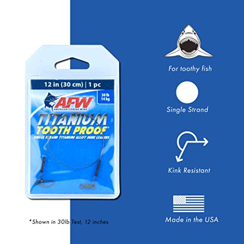 American Fishing Wire Titanium Single Strand Leader - size: 18 -Inch, 50 Pound Test
