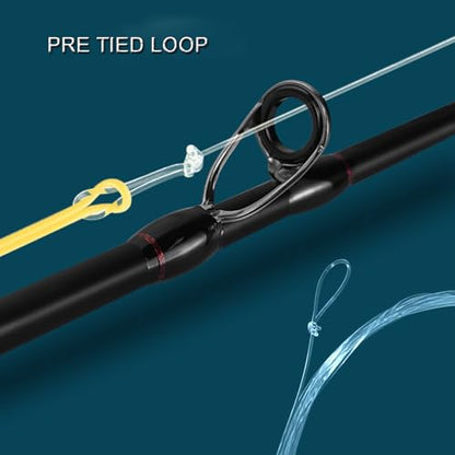 Aventik Fly Fishing Tapered Leader Pre-Tied Loop Fishing Leader Line 7.5FT 9.0FT 12FT 6/12 Pack Tensile Strength- Abrasion Resistance- Low Memory Freshwater Saltwater(9.0FT-12pcs, 6X-3.1LB)