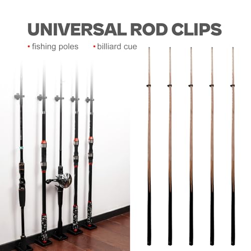 Fishing Rod Rack Clips/Making Kit, Customize Your Own Fishing Rod Holders for Garage, Also for Billiards Pool Cue Rack - style: Clips Only