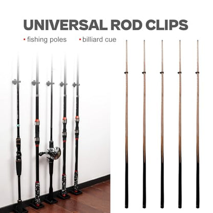 Fishing Rod Rack Clips/Making Kit, Customize Your Own Fishing Rod Holders for Garage, Also for Billiards Pool Cue Rack - style: Clips Only