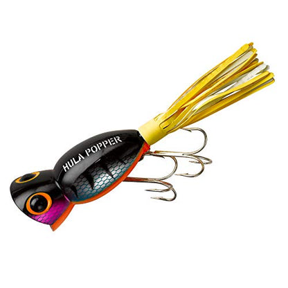 Arbogast Hula Popper Topwater Bass Fishing Lure - color: Perch, size: 1 3/4 in, 1/4 oz