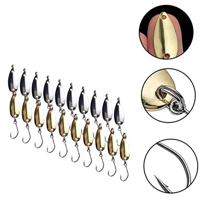 Toddmomy Sequin Bait Fishing Lures for Bass Artificial Fishing Tool Bait Blades Hook Blades Portable