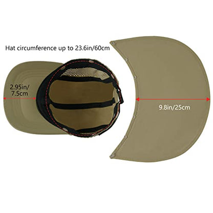 BASSDASH UPF 50+ Foldable Fishing Hat Baseball Cap with Removable Neck Flap Portable for Men Women Golf Hiking - color: Khaki With Unfoldable Brim