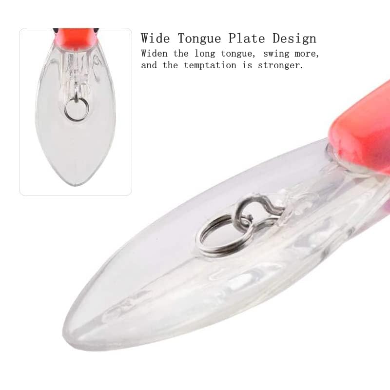 5pcs 3D Minnow Bass Fishing Lures Crankbaits, Fishing Hard Baits Swimbaits Topwater Lures for Trout Bass Perch Fishing