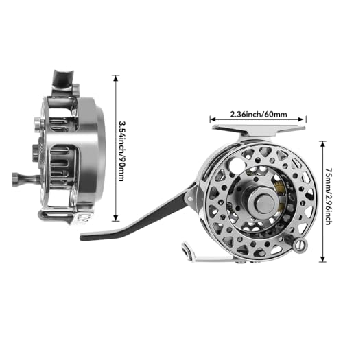 Semi-Automatic Fly Fishing Reel, Quick Line Retrieval, Adjustable Drag, Quick Spool Removal, for Freshwater Lake Stream Pond Fishing, CNC Machined Aluminum