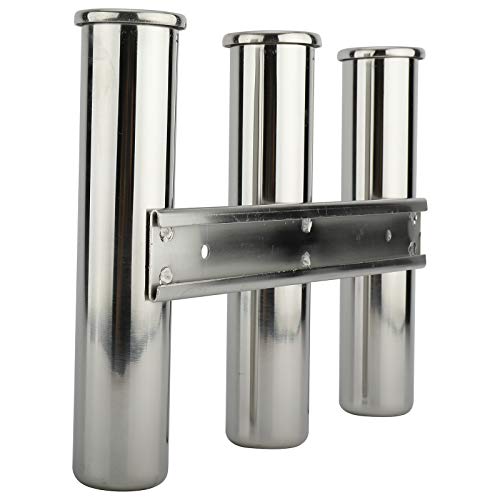 YaeMarine Fishing Rod Holder 316 Stainless Steel Fishing Rod Rack 3Tube/4Tube/5Tube/6Tube Mirror Finish for Marine Boat Yacht Camper - style: 3 Tube